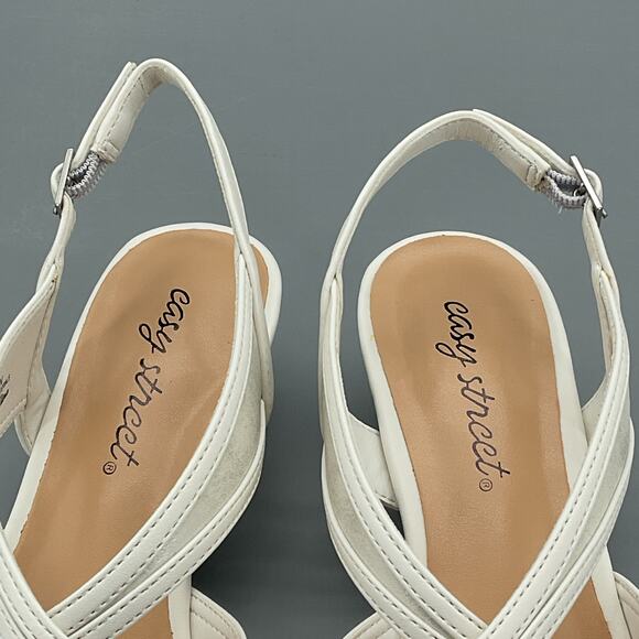 NEW Easy Street Women’s Tristen Dance Flex Outsole Sandals White Size 6.5N - Picture 5 of 10